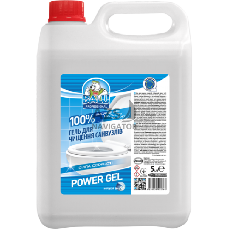 Гель для чищення санвузлів BALU POWER GEL Морський бриз" 5л"