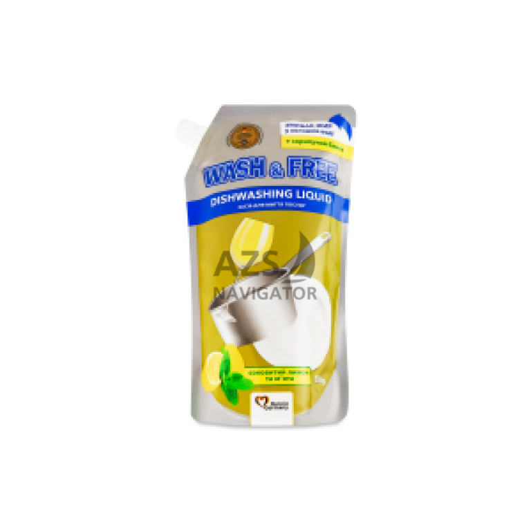 Засіб для миття посуду Wash&Free" лимон та м’ята 500г (DOYPACK)"
