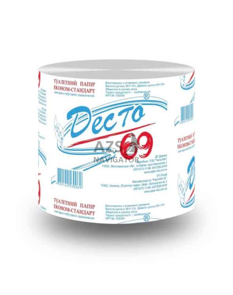 Туалетний папір Десто 69", б/г, 92x88"