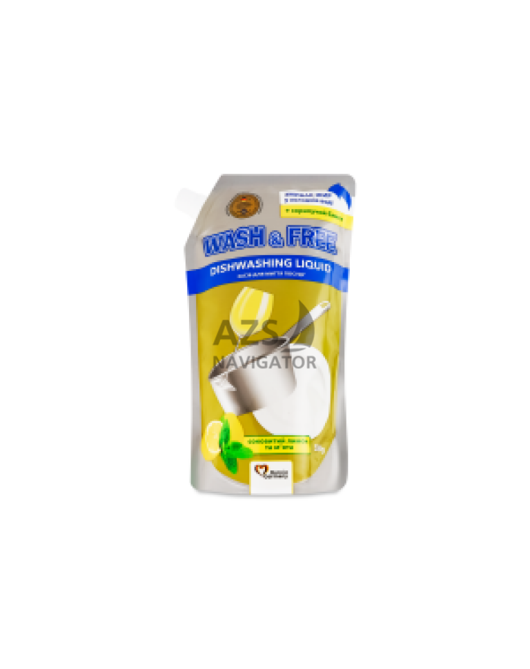 Засіб для миття посуду Wash&Free" лимон та м’ята 500г (DOYPACK)"