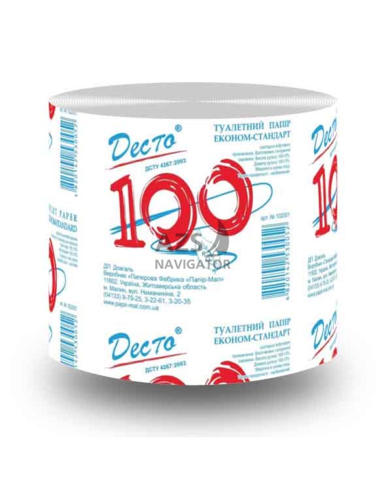 Туалетний папір Десто"100", б/г, 98x96"