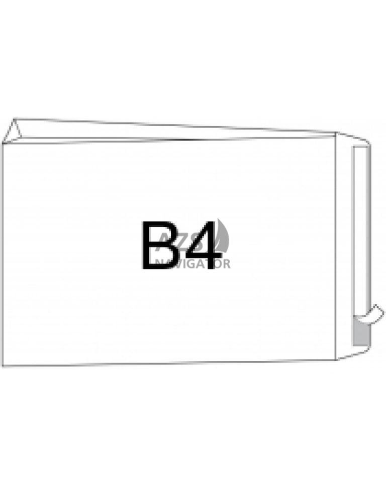 Конверт B4(250х353) (0+0)скл,бічний клапан,крафт,з розшир 40мм. н/н