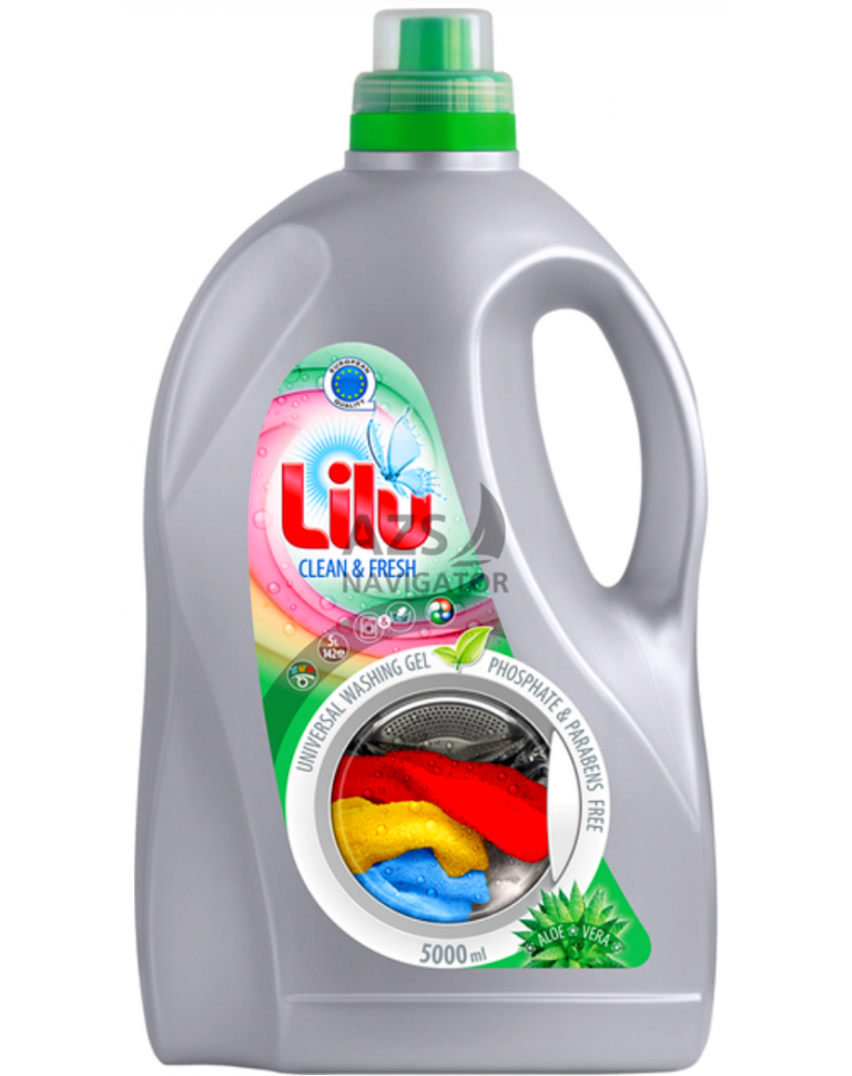Гель для прання універсальний LILU WASHING GEL UNIVERSAL Aloe Vera, 5л