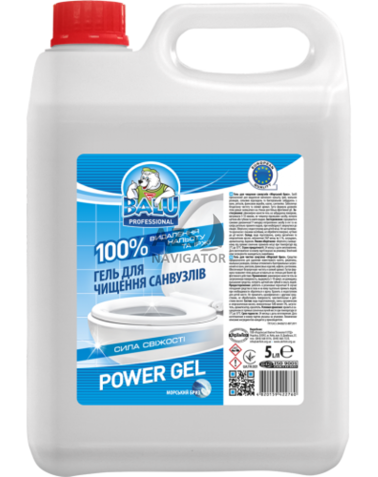 Гель для чищення санвузлів BALU POWER GEL Морський бриз" 5л"